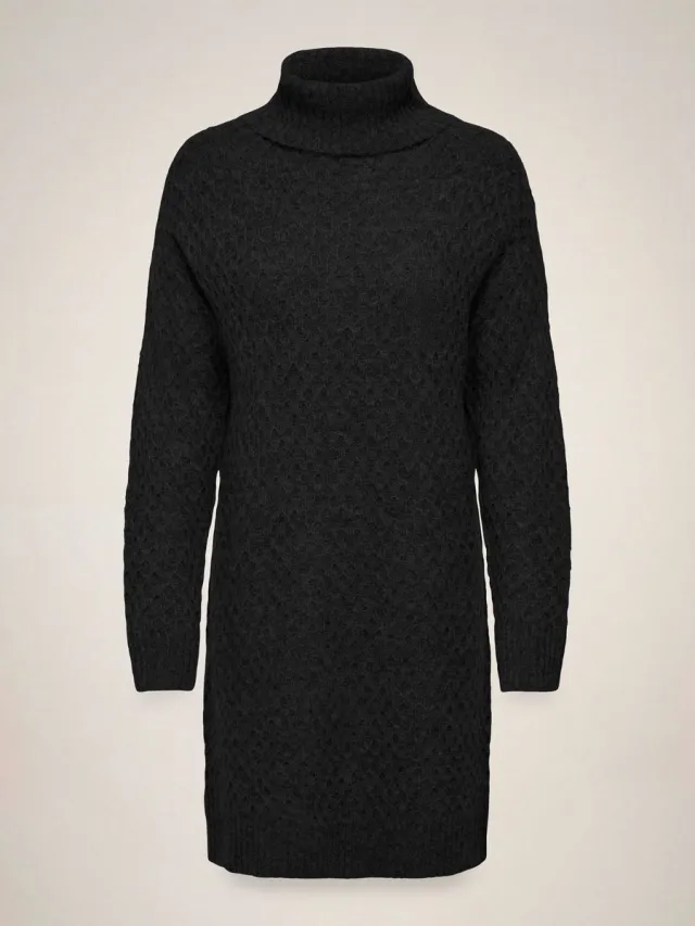 JDY Gebreide jurk JDYBIGUM Midi-jurk Black