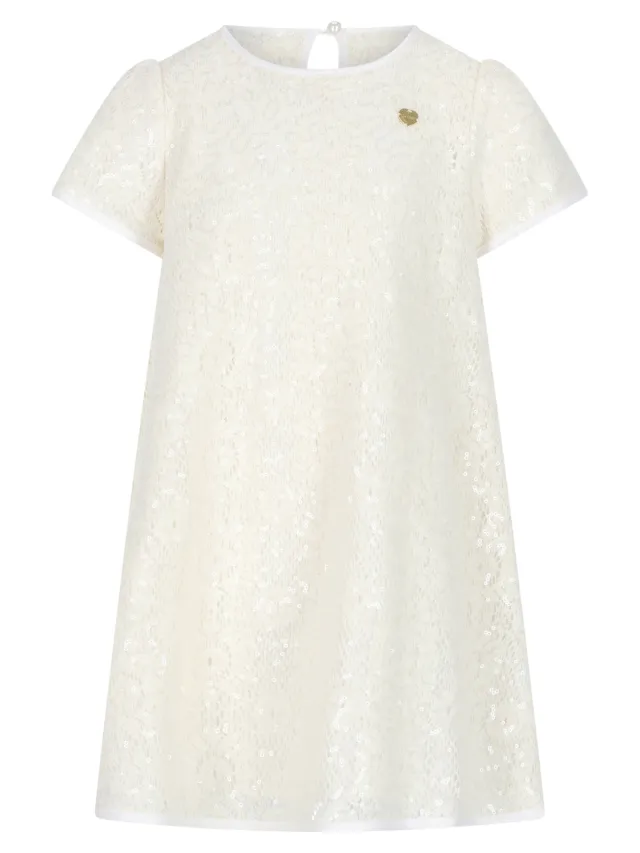 Le Chic A-lijn jurk gehaakt wit Offwhite