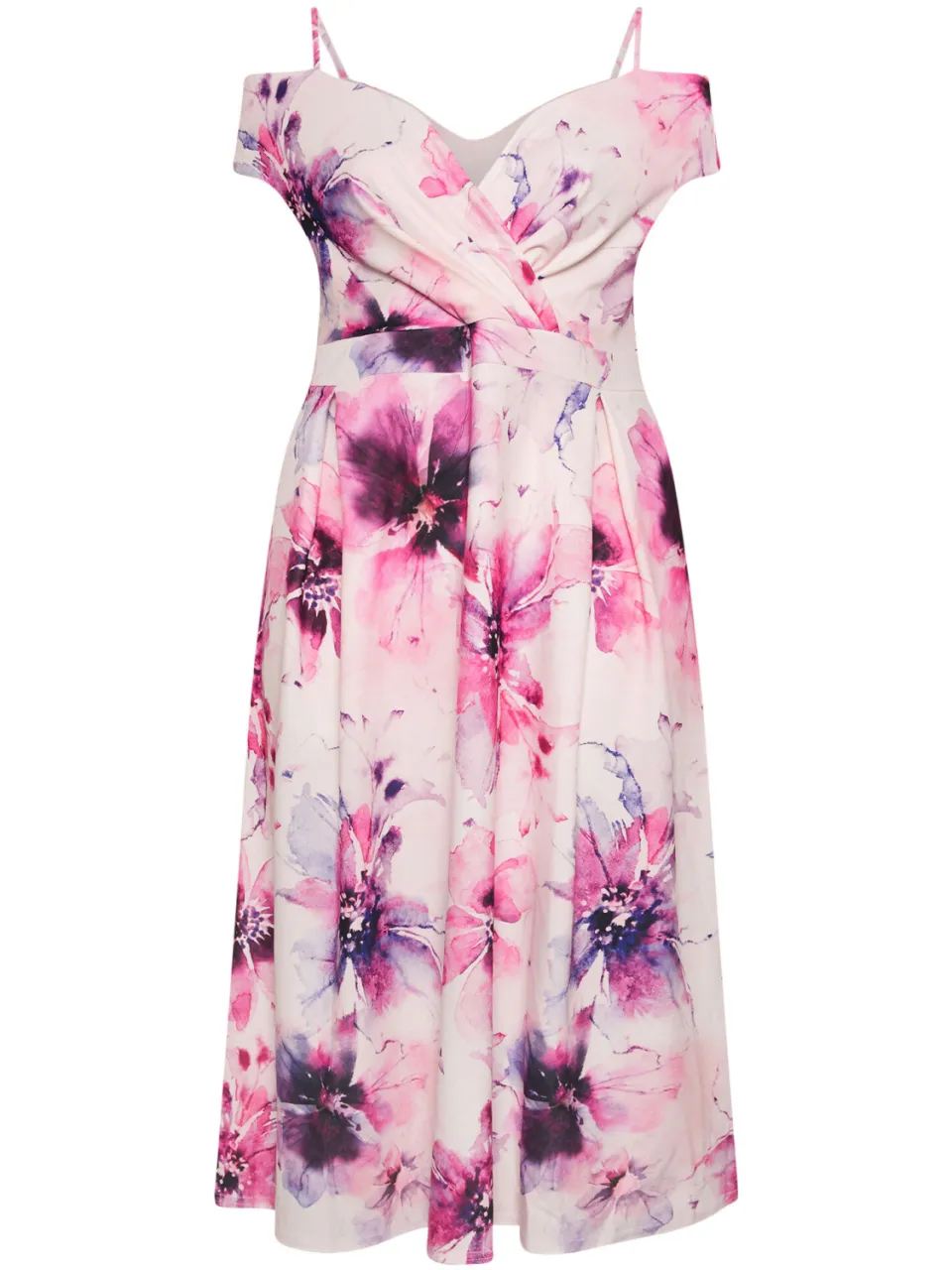 Yours London Roze Bardot Skaterjurk Met Bloemenprint-56, foto 4
