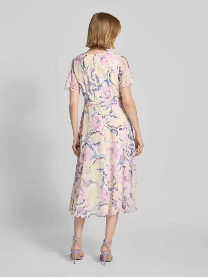 Christian Berg Cocktail midi-jurk met all-over bloemenmotief lichtroze gemêleerd, foto 3