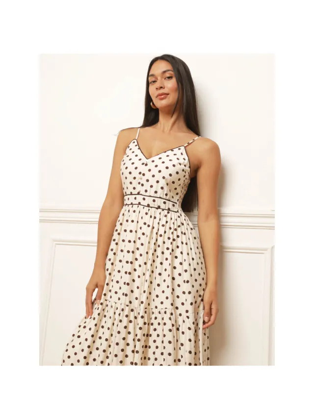 La Modeuse Lange Jurk La Modeuse 78995_P188152 Beige