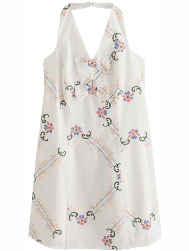 Next Dames - Mini-jurk met halterstrik - Wit