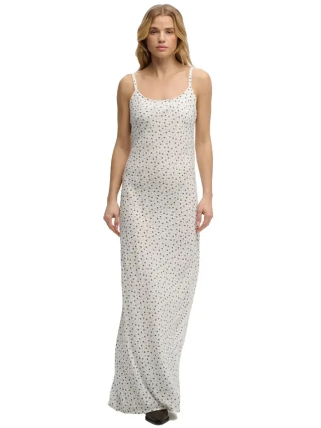 Superdry Printed Cami Maxi Lange Jurk Zonder Mouwen Wit XL Vrouw Off White Ditsy Floral