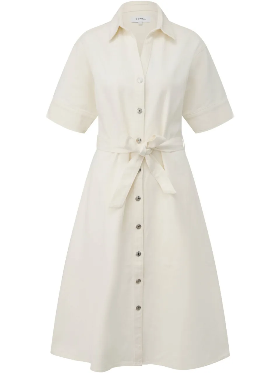 Comma relaxed fit blousejurk met ceintuur - wit, foto 2