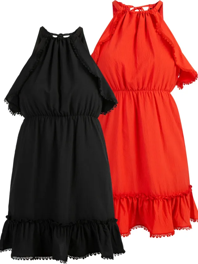 Mo Dress 2-Pack rood zwart