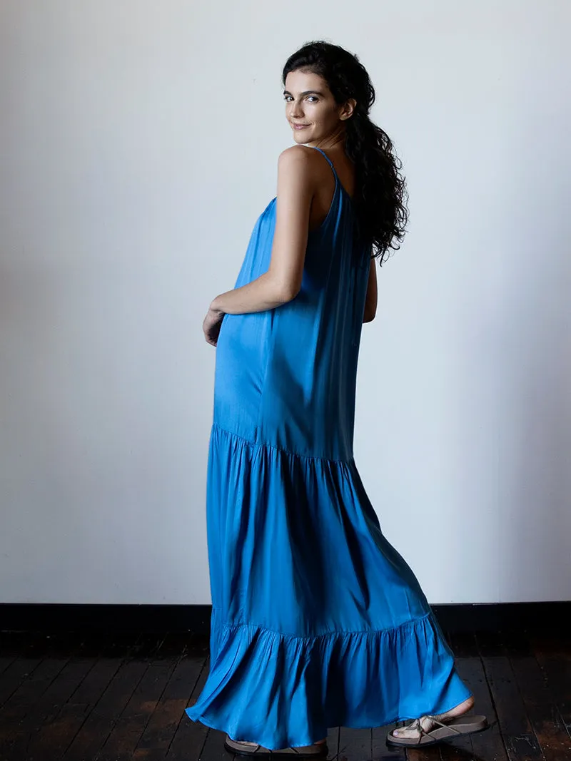 Neu Nomads dames vegan Maxi Jurk Barcelona Azuurblauw blauw, foto 2