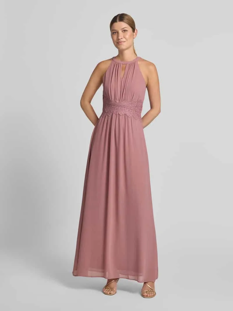 Vila avondjurk met tailleband model 'MILINA' Rosé