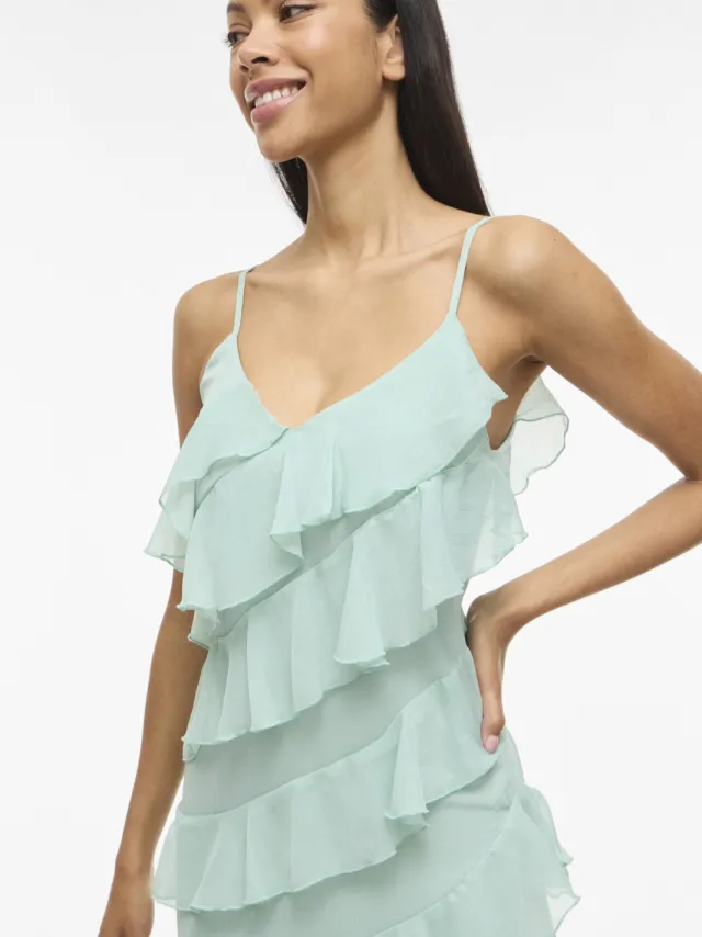Vila maxi jurk turquoise, foto 2