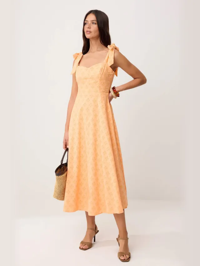 Trendyol TRENDYOLMİLLA Dames Roze Effen Midi Mouwloos Casual Skater Jurken Zalmroze