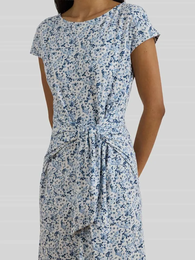 Lauren Ralph Lauren Jurk van katoenmix met knoopdetail lichtblauw gemêleerd, foto 4