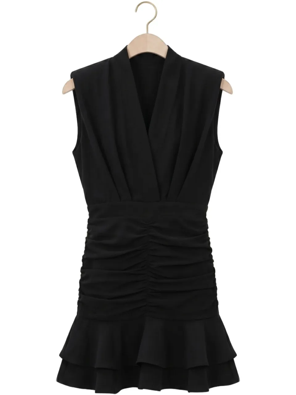 HAUTE L'AMITIÉ Dames Jurken L'egance Gather Crop Dress - Zwart, foto 2