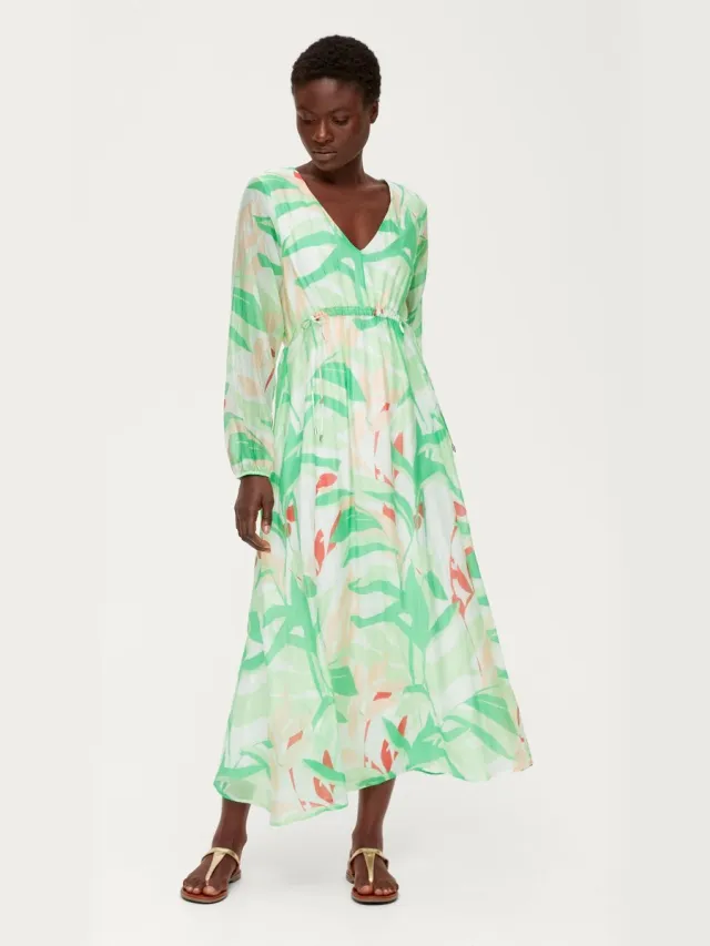 S.Oliver female - Maxi-jurk van Lyocell-mix ecru