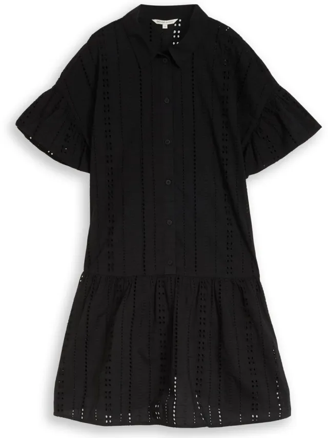 Tom Tailor Denim - Mini-jurk met borduursel - deep black