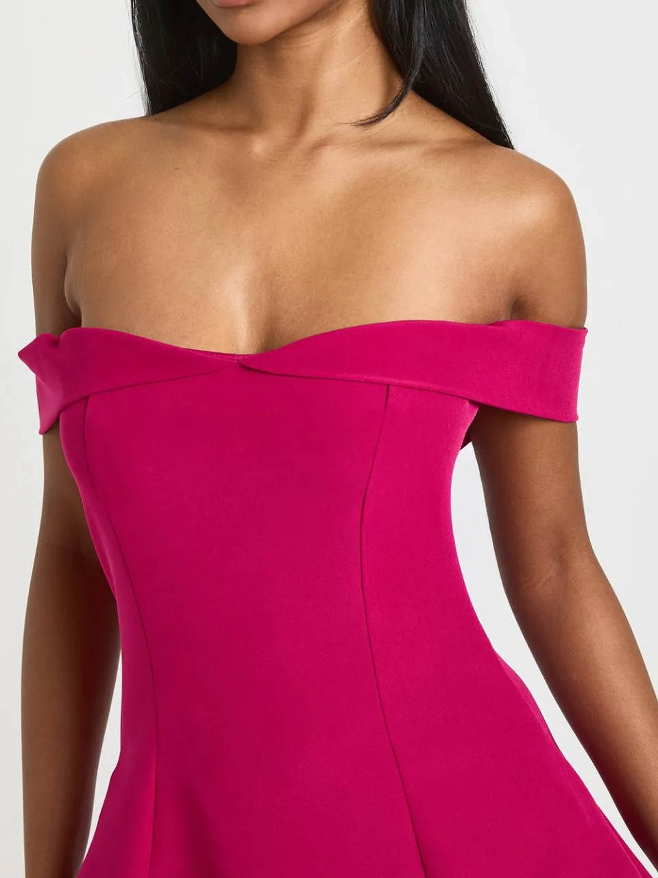 boohoo Dames Bardot Gestructureerde Mini Jurk magenta, foto 3