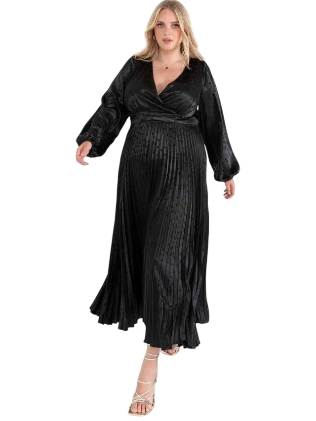 Lovedrobe Dames/Dames Satijnen Wikkeljurk (Zwart)