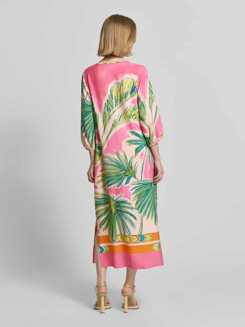 Emily Van den Bergh Tuniekjurk van viscose met tuniekkraag en kwastjes felroze, foto 3