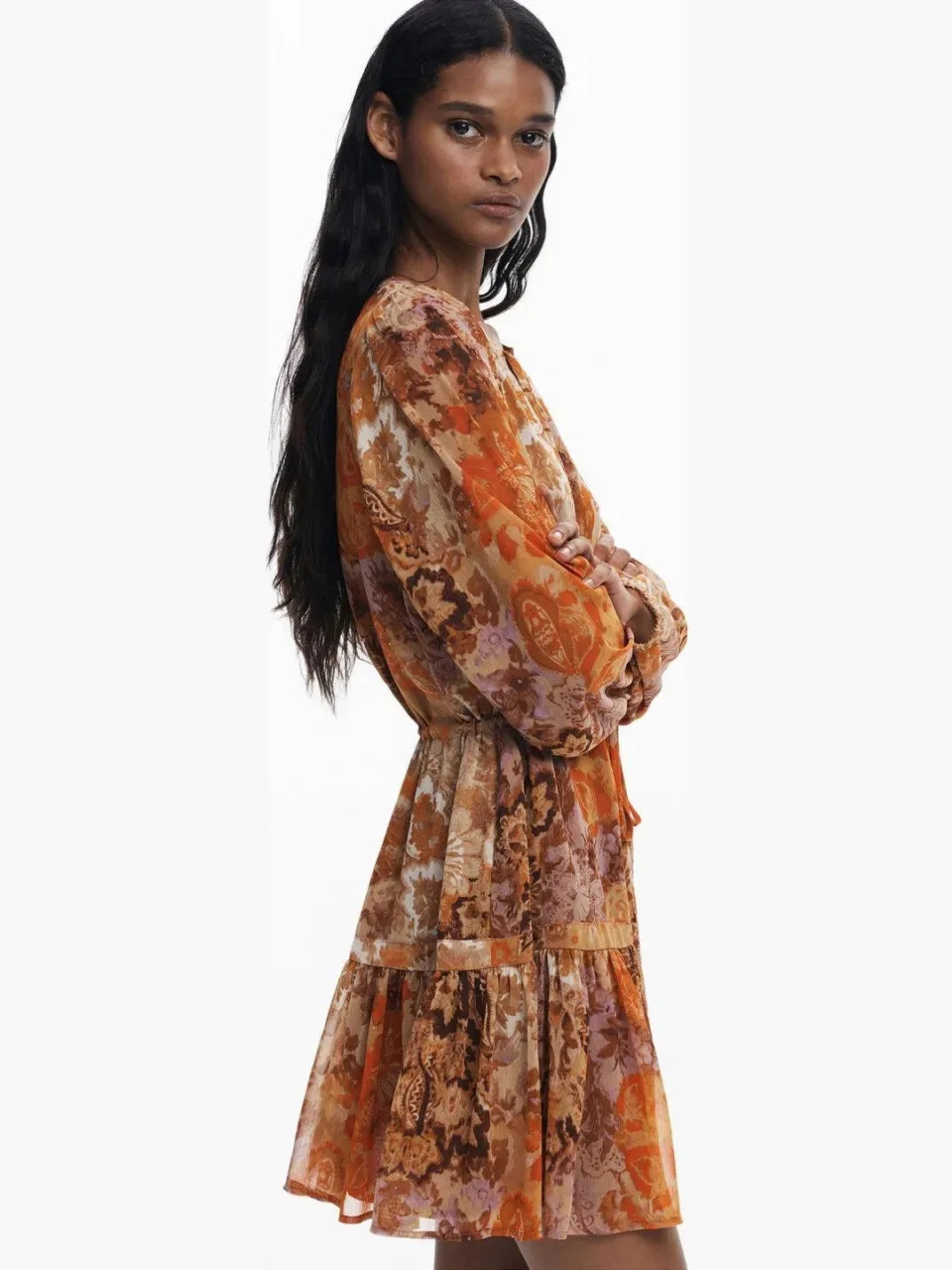 Desigual mini jurk oranje, foto 3