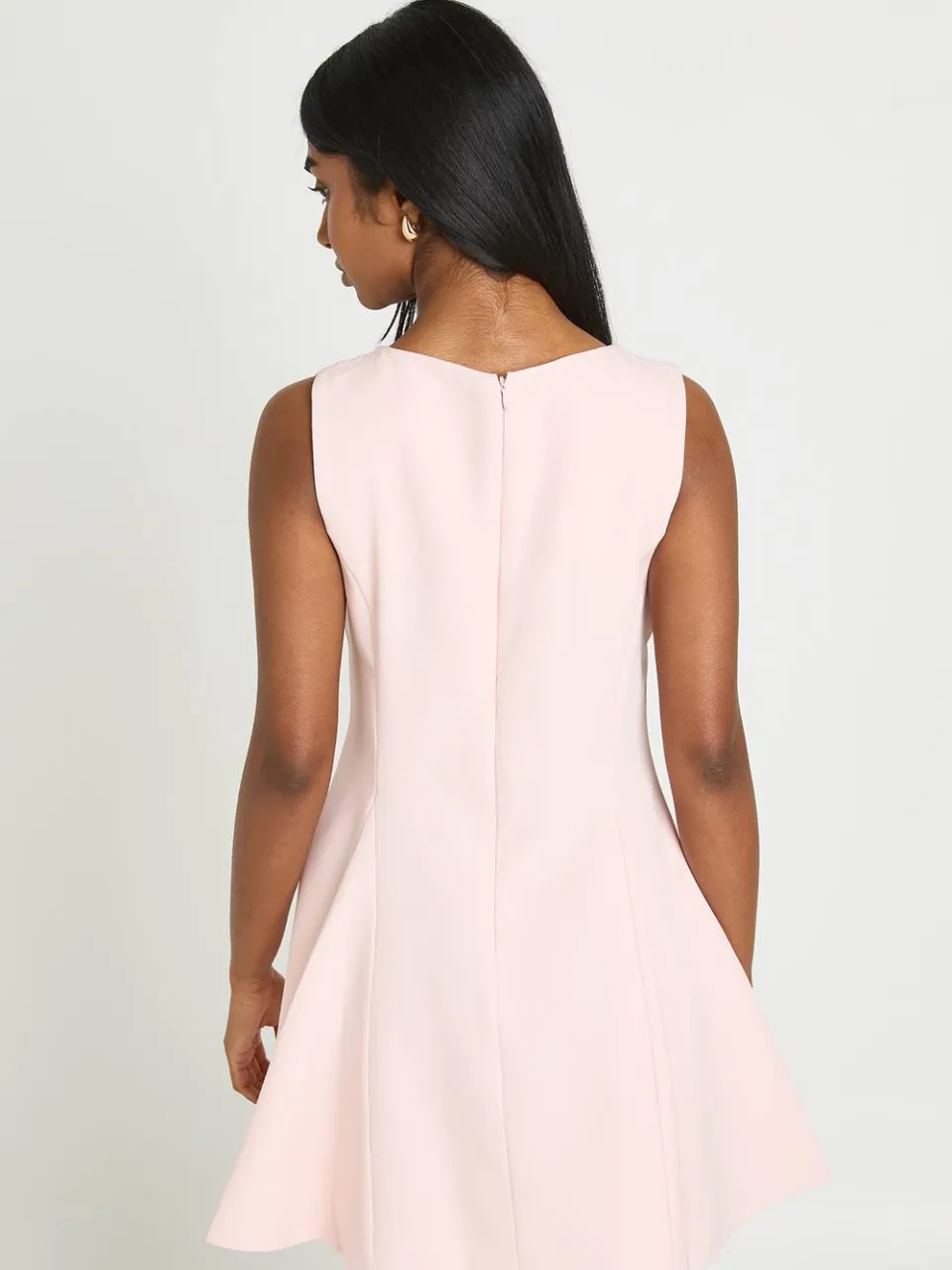boohoo Dames Getailleerde Pofmouw Shift Jurk baby roze, foto 3