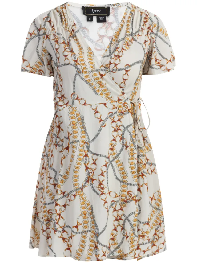 Faina Mini-jurk met all-over print Dames wit, foto 2