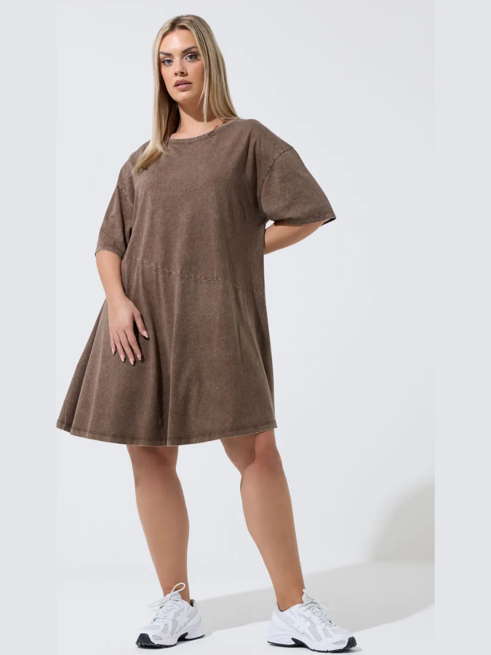 Limited Collection Chocoladebruine Acid Wash Jurk, foto 2