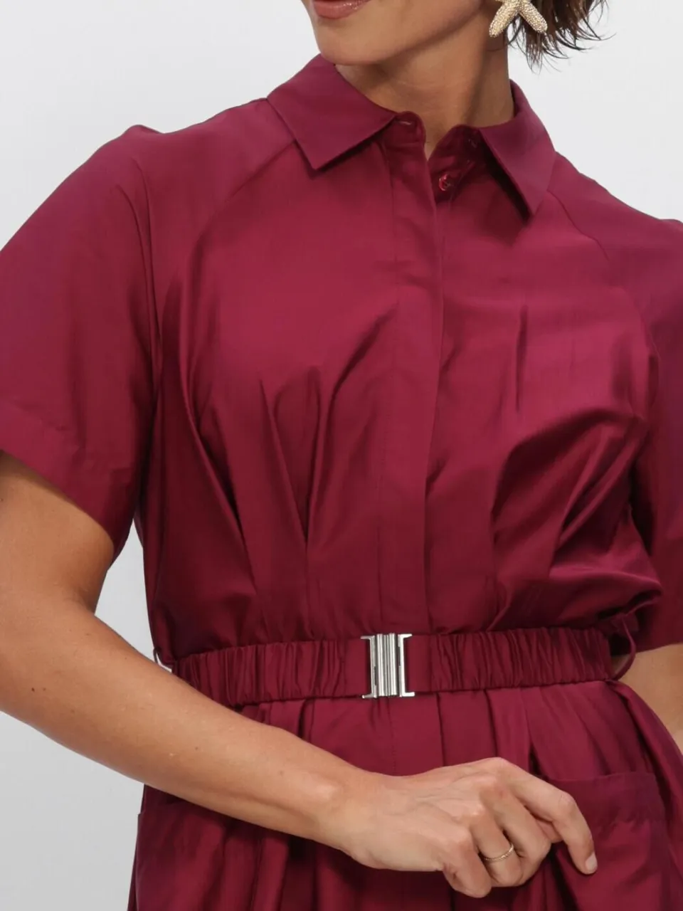 Y.A.S. YAS Dames Jurken Yassimana Ss Long Dress - Bordeaux, foto 4
