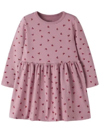 NAME IT MINI korte jurk met hartjes roze