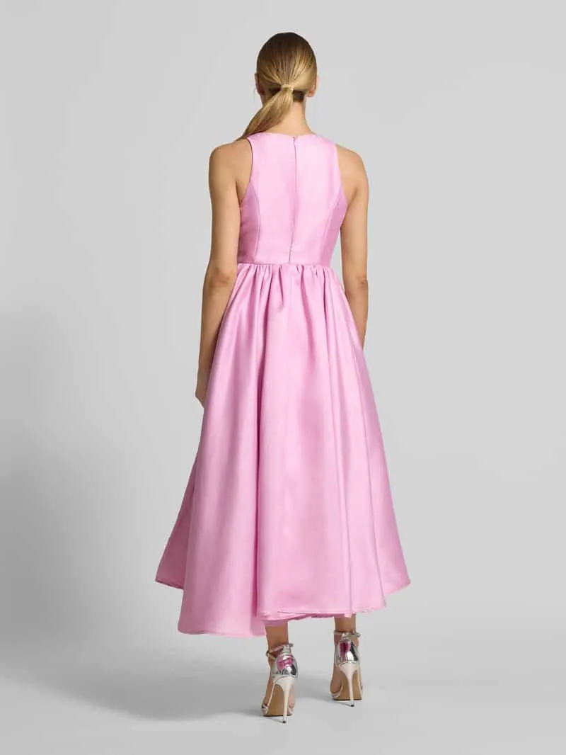 Yas midi-jurk met ronde hals model 'ELLINA' roze, foto 3