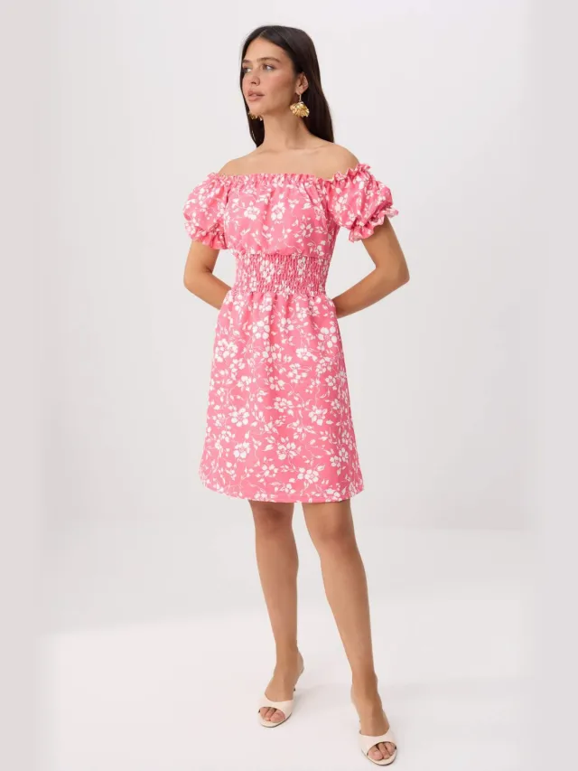 Trendyol TRENDYOLMİLLA Dames Meerkleurig Bloemen Kort / Mini Kort Skater Jurken Veelkleurig