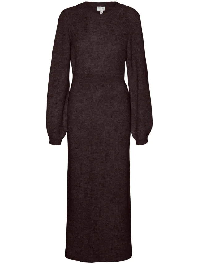 Vero Moda Gebreide jurk AWANGALINA Lange jurk Chocolate Torte 1
