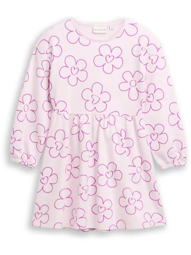Tom Tailor Sweaterjurk met bloemenpatroon - neon lilac flower print