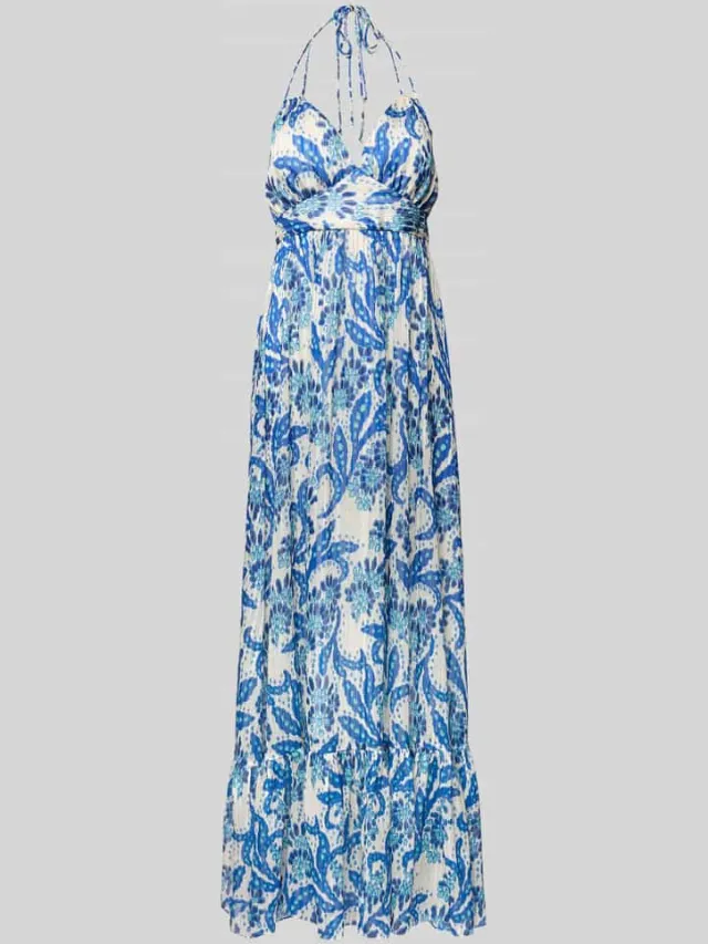 Swing Avondjurk met tailleband blauw, foto 2