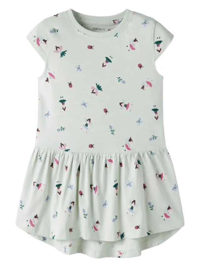 NAME IT mini A-lijn jurk mintgroen Mintgroen/multicolor