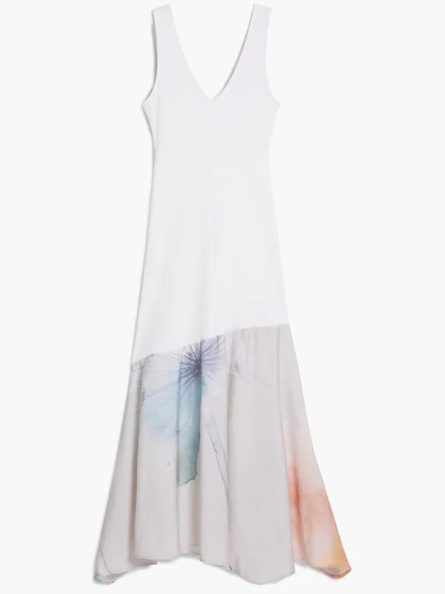 Desigual Mouwloze damesjurk Desigual Dita wit/grijs