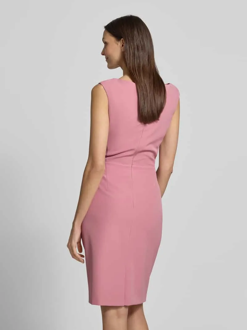 Vera Mont Knielange cocktailjurk met plooien roze, foto 3