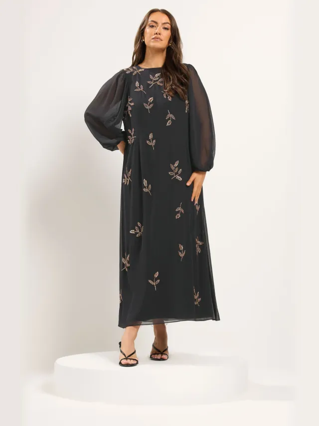 Yours Limited Collection Zwarte Versierde Jurksize 42 Black
