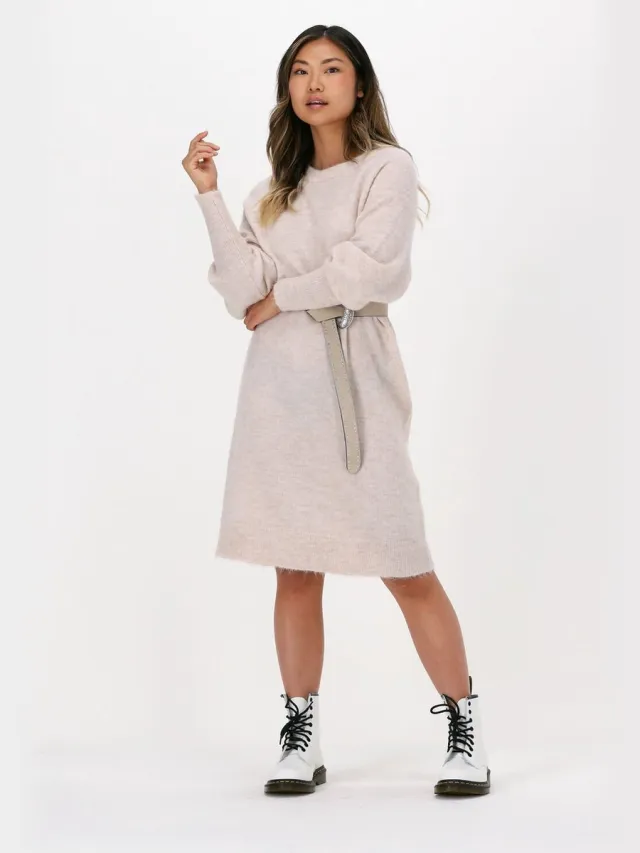 SELECTED FEMME Slflulu Ls Knit Dress B Jurken - Beige