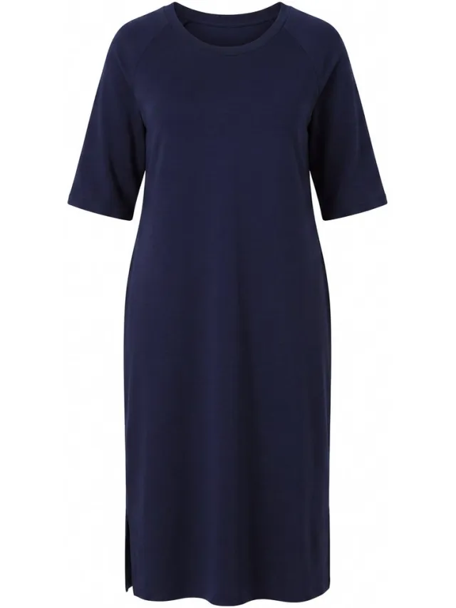 MIAMODA Dames - Jerseyjurk A-lijn modalmix-jersey 3/4-mouwen - Donkermarine