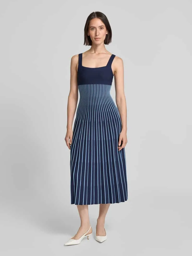 Staud Midi-jurk met plissévouwen, model 'ELLISON' Marineblauw