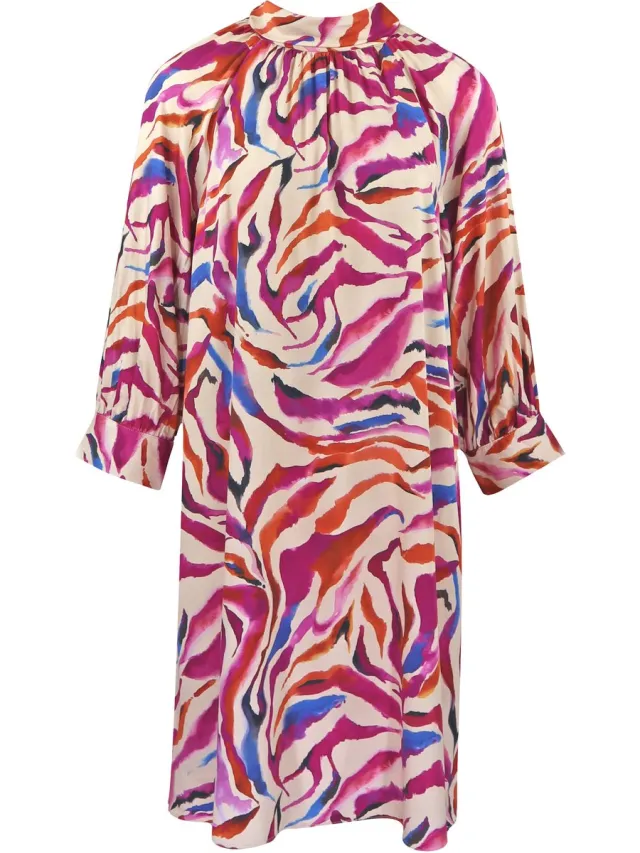 Senso multicolor jurk Zebre Roze