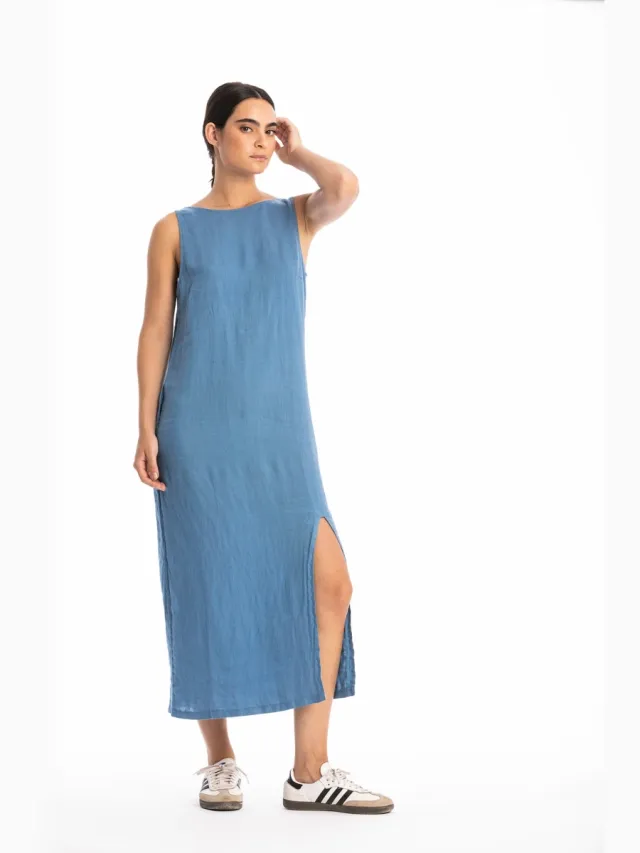 RAVENS VIEW IBIZA dames vegan Jurk Nicola Maui Blauw