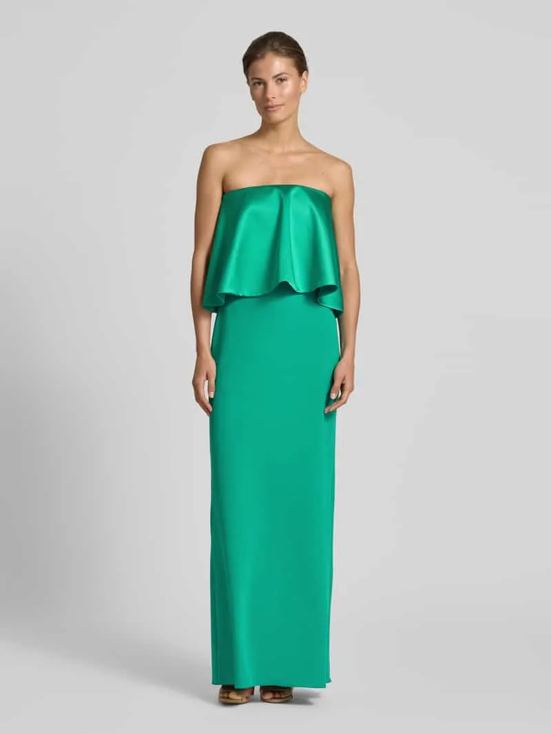 Rinascimento slim fit maxi-jurk met satijn-garnering Groen