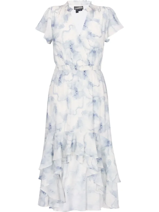 DREIMASTER jurk blauw veelkleurig