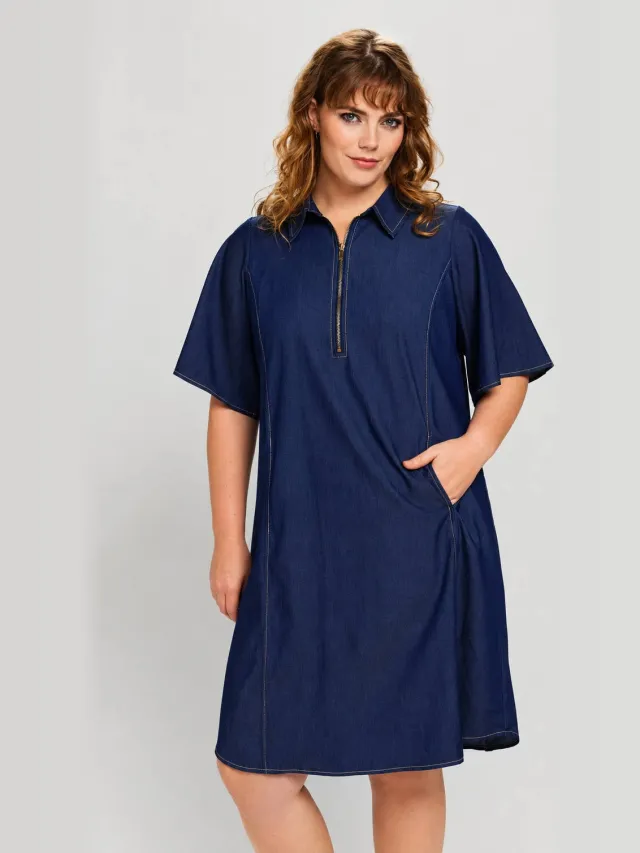 STUDIO blousejurk Plus Size - donkerblauw