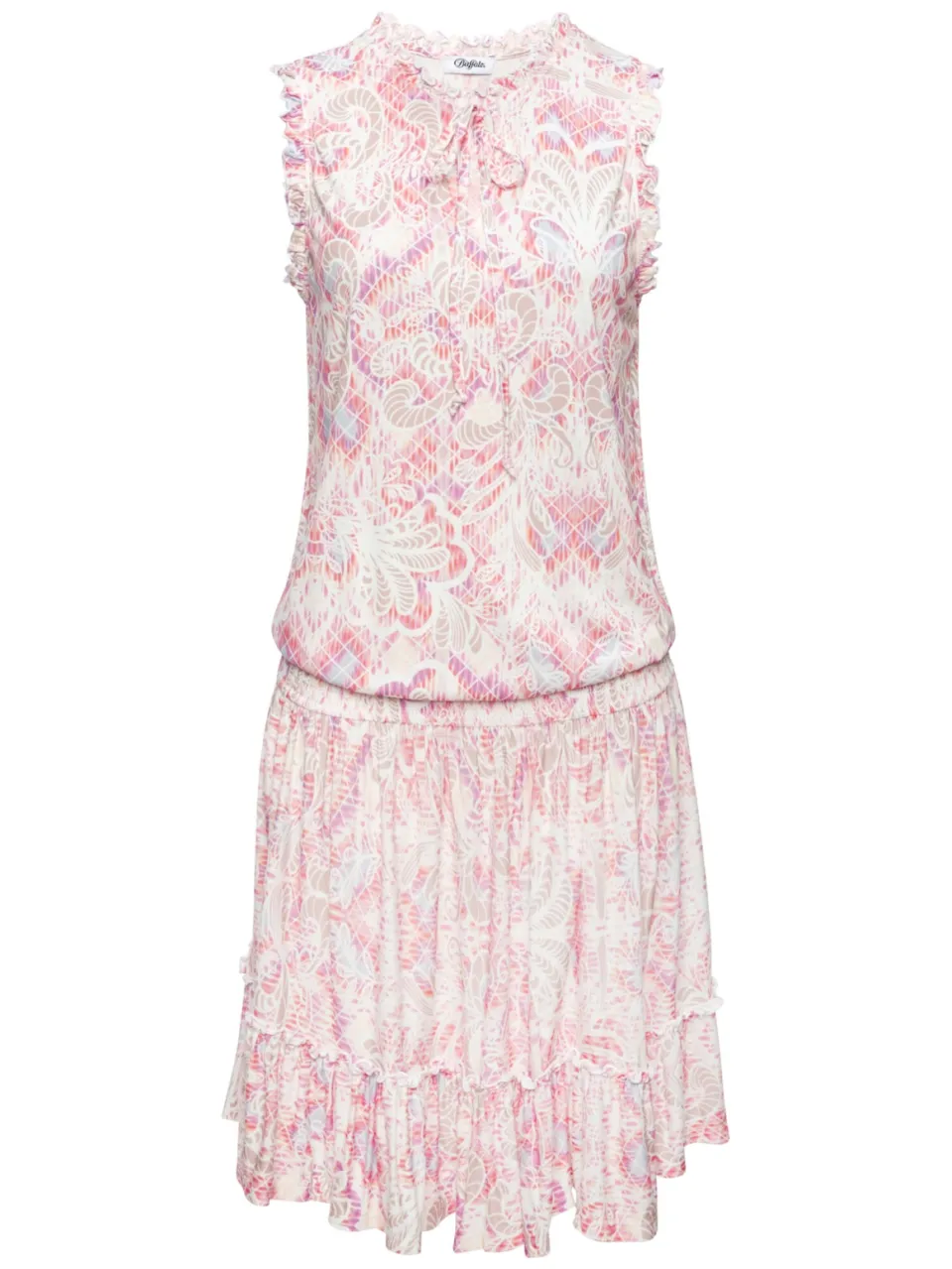 Jersey jurk crème/pink bedrukt, foto 2