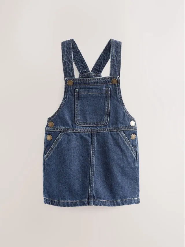 Next Meisjes - Denim overgooier jurkje - Blauw
