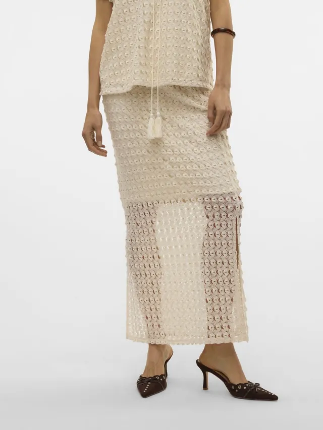 Vero Moda Dylie HW Long Woven Rok Dames crème