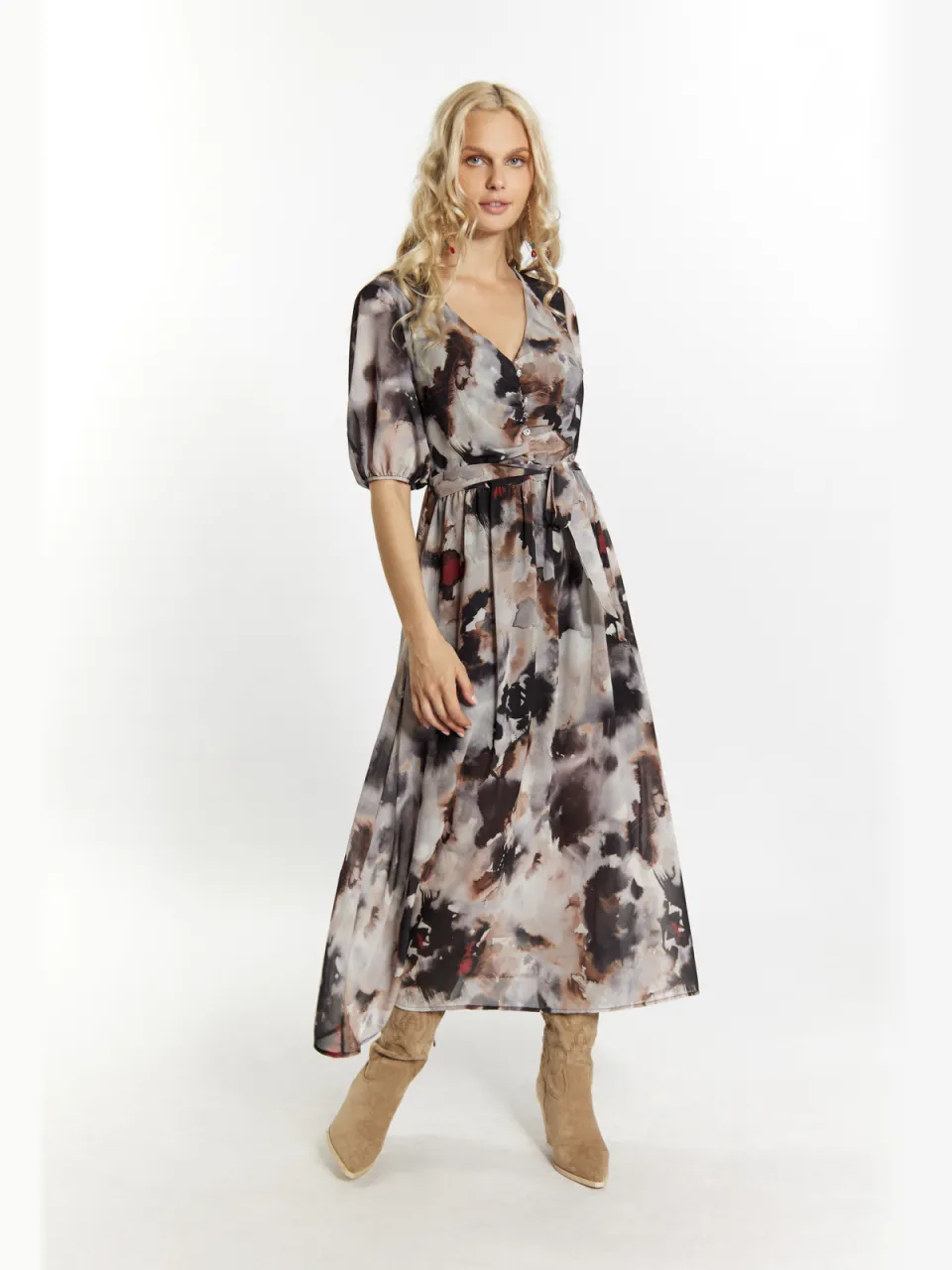 IZIA Jurk Dames Zwart Veelkleurig Zwart/Veelkleurig
