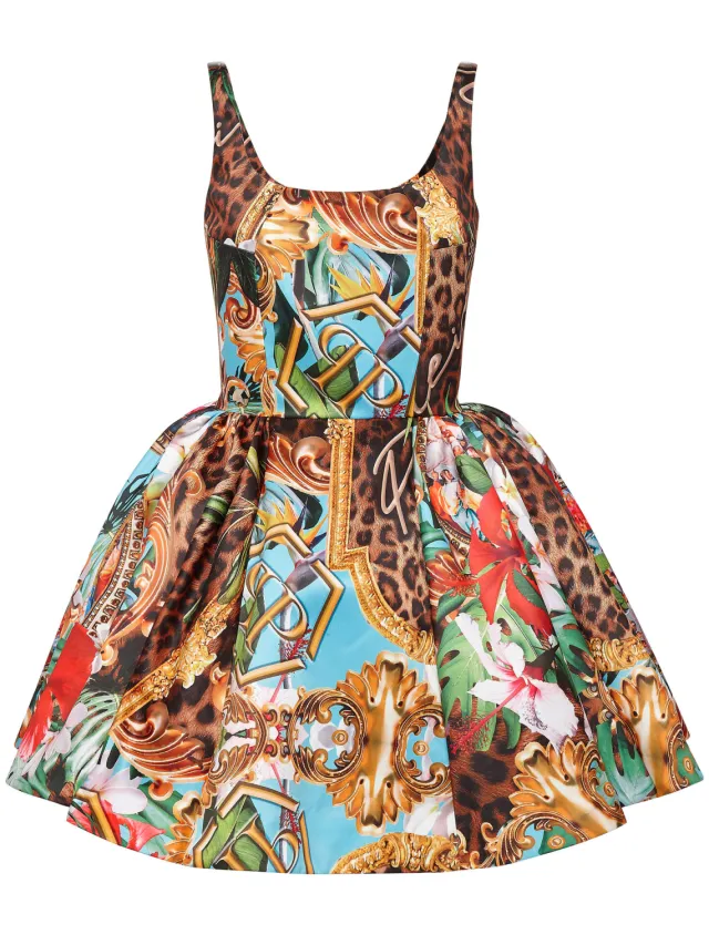 Philipp Plein Korte Jurk Baroque veelkleurig, foto 2