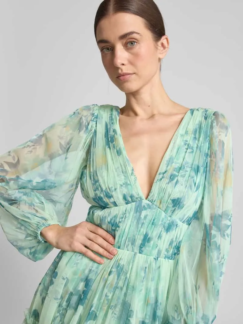 Lace & Beads Cocktailjurk in laagjeslook groen, foto 5