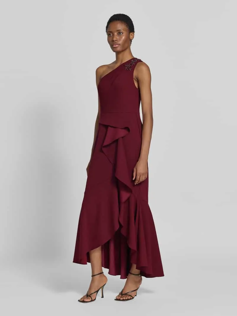 Adrianna Papell midi-jurk met siersteentjes Bordeaux